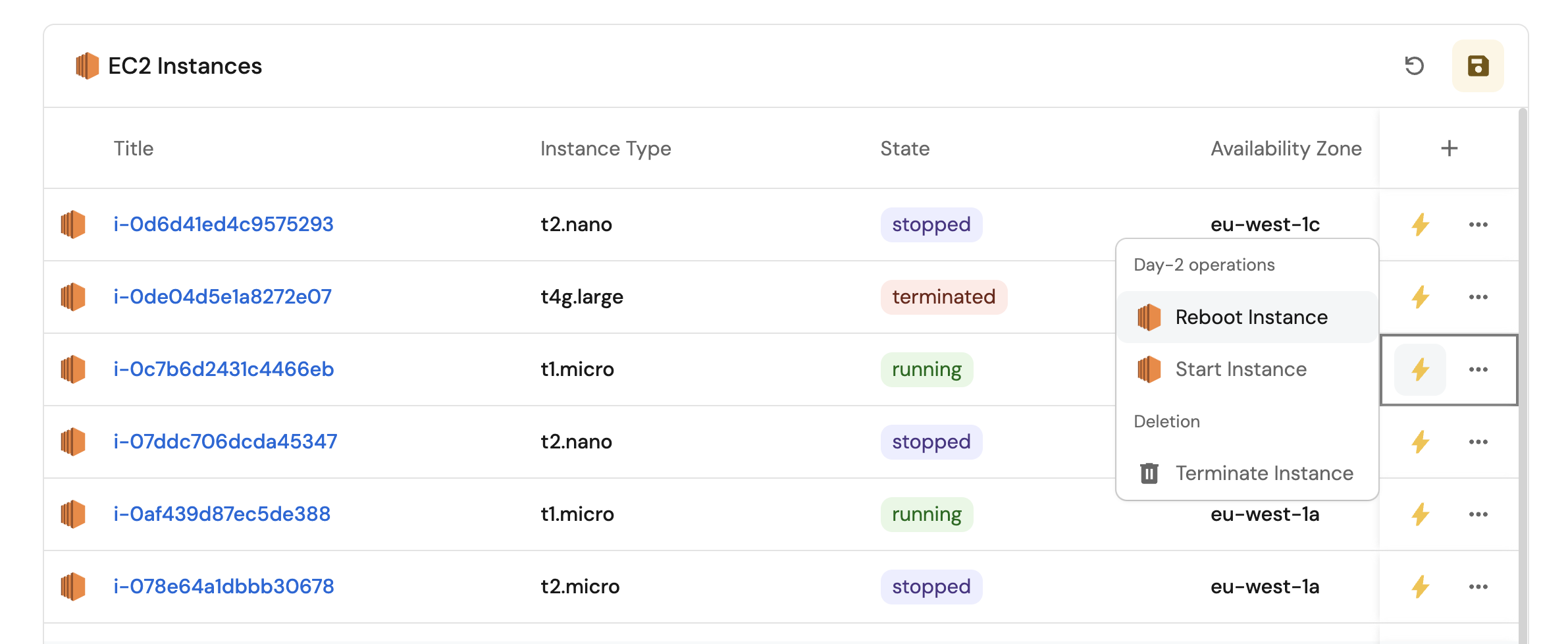 Reboot EC2 Instance Example